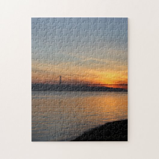 Brug over de Taag bij zonsondergang Legpuzzel (Verticaal)