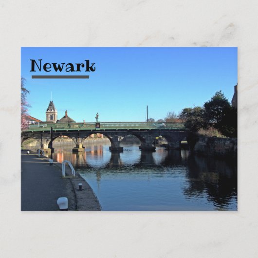 Brug over de Trent in het Briefkaart van Newark (Voorkant)