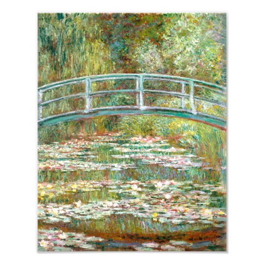 Brug over de vijver van waterlelies | Claude Monet Foto Afdruk (Voorkant)