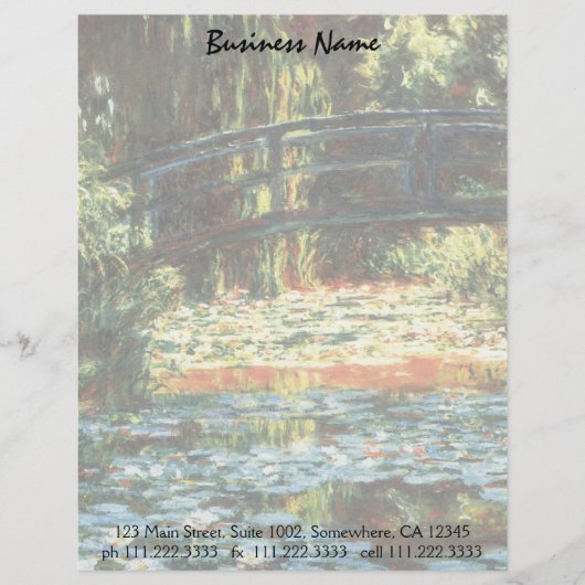 Brug over de waterlieveling door Claude Monet Briefhoofd (Voorkant)