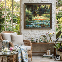 Brug over de waterlieveling door Claude Monet