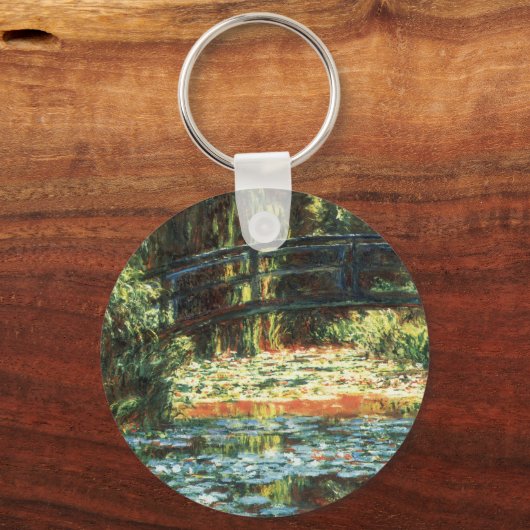 Brug over de waterlieveling door Claude Monet Sleutelhanger (Achterkant)