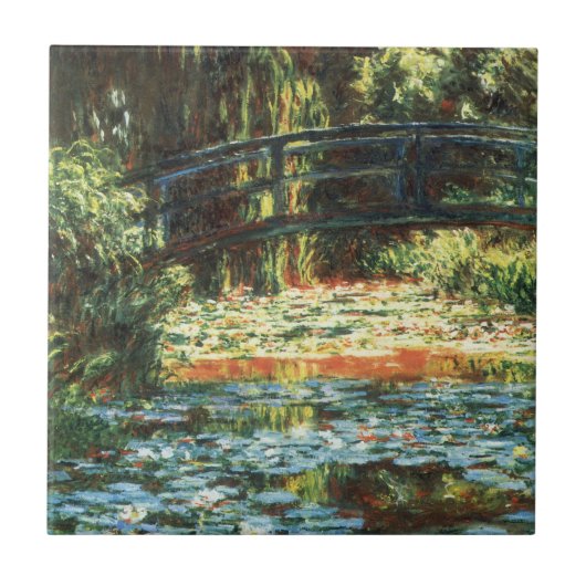 Brug over de waterlieveling door Claude Monet Tegeltje (Voorkant)
