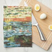 Brug over de waterlieveling door Claude Monet Theedoek (Quarter Fold)