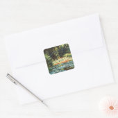 Brug over de waterlieveling door Claude Monet Vierkante Sticker (Envelop)