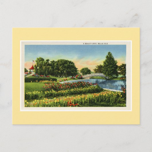  brug over Detroit Belle Isle Briefkaart (Voorkant)