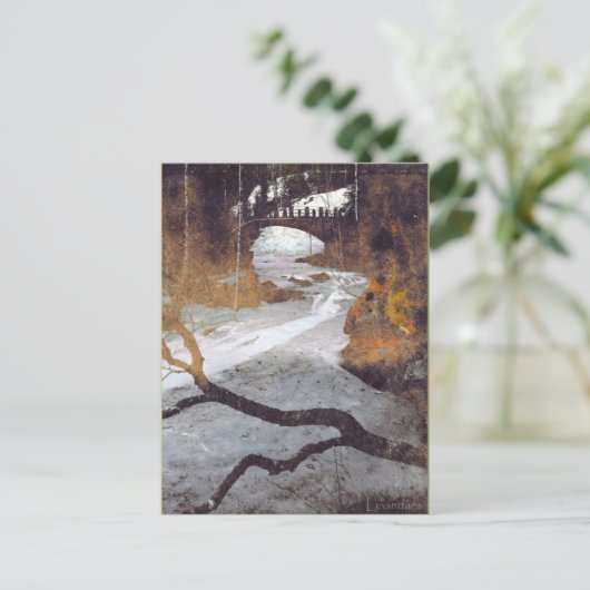 Brug over een bevroren stroom door Alexandra Cook Briefkaart (Staand voorkant)