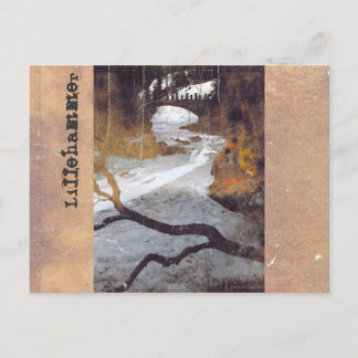 Brug over een bevroren stroom door Alexandra Cook Briefkaart