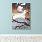 Brug over een bevroren stroom door Alexandra Cook Canvas Afdruk (Insitu (Houten vloer))