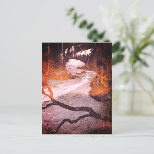 Brug over een bevroren stroom door Linandara Briefkaart (Staand voorkant)