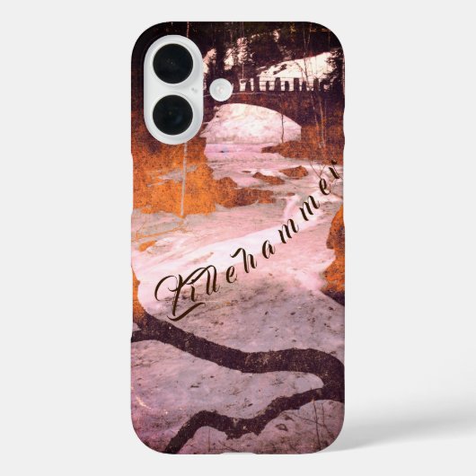 Brug over een bevroren stroom in Lillehammer, Noor Case-Mate iPhone Case (Achterkant)