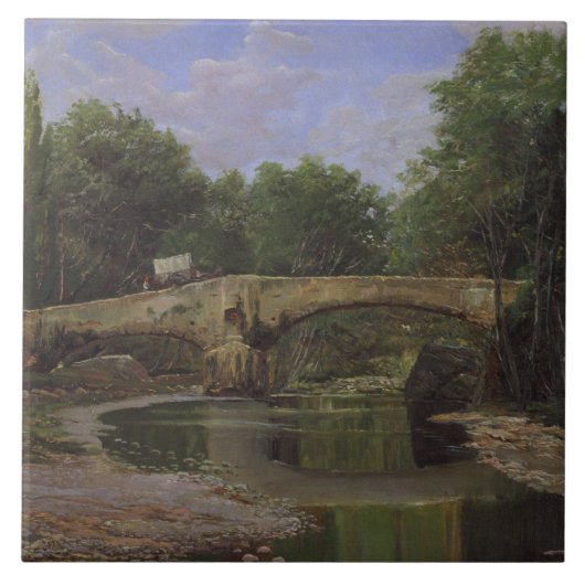 Brug over een rivier in Spanje (door Santiago Rusi Tegeltje (Voorkant)