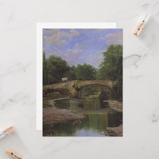 Brug over een rivier in Spanje Kaart (Voorkant / Achterkant in situ)