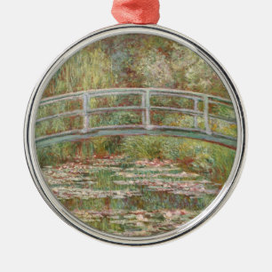 Brug over een vijver met waterlelies metalen ornament