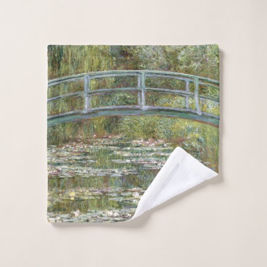 Brug over een waterkant van Claude Monet Washandje (Wasdoekje)