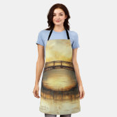  brug over het landschap van de rivierschilderkuns schort (Gedragen)