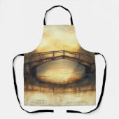  brug over het landschap van de rivierschilderkuns schort (Voorkant)