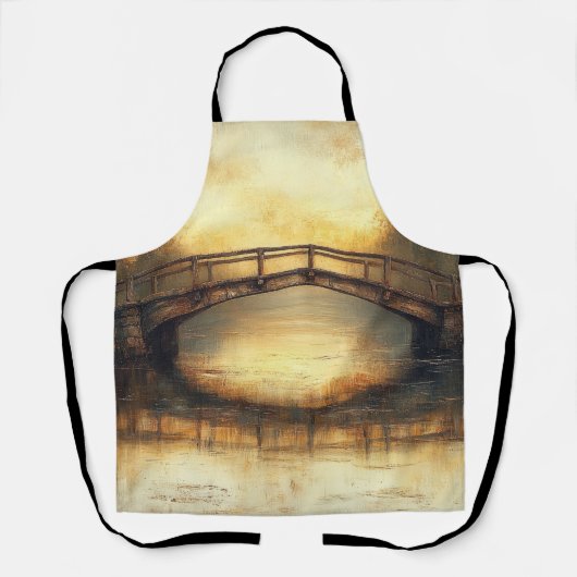  brug over het landschap van de rivierschilderkuns schort (Voorkant)