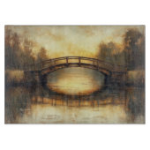 brug over het landschap van de rivierschilderkuns snijplank (Voorkant)