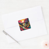 Brug over het ravijn 1 vierkante sticker (Envelop)