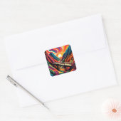 Brug over het ravijn 5 vierkante sticker (Envelop)