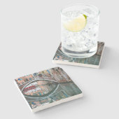 Brug over het Venetiaans kanaal Stenen Onderzetter (Zijkant)