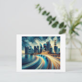 Brug over het water, briefkaart (Staand voorkant)