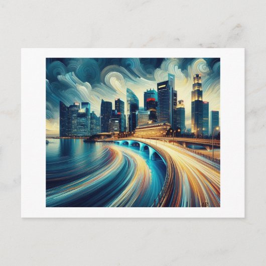 Brug over het water, briefkaart (Voorkant)