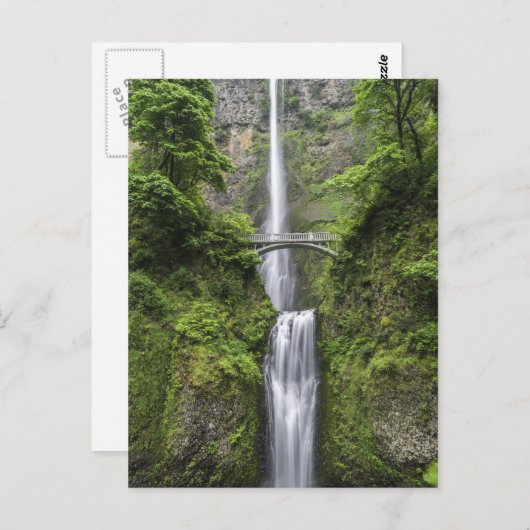 Brug over het watervallandschap briefkaart (Voorkant / Achterkant)