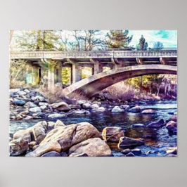 Brug over Truckee-rivier bij Verdi Poster