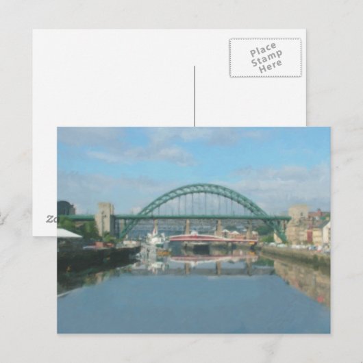 brug over tyne ( daglicht ) briefkaart (Voorkant / Achterkant)