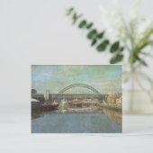 brug over tyne ( sepia ) briefkaart (Staand voorkant)