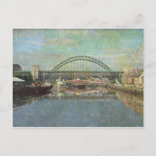 brug over tyne ( sepia ) briefkaart (Voorkant)