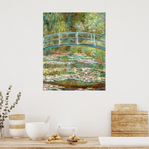 Brug over vijver met waterlelies Claude Monet Poster