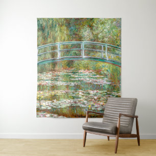 Brug over vijver met waterlelies Claude Monet Wandkleed