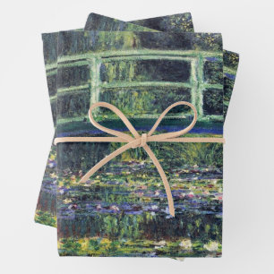 Brug over vijver met waterlelies door Claude Monet Inpakpapier Vel