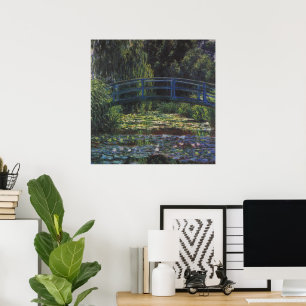 Brug over vijver met waterlelies door Claude Monet Poster