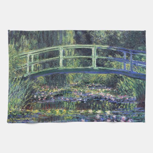 Brug over Waterlily Pond door Claude Monet Theedoek (Horizontaal)