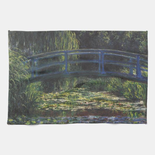 Brug over Waterlily Pond door Claude Monet Theedoek (Horizontaal)