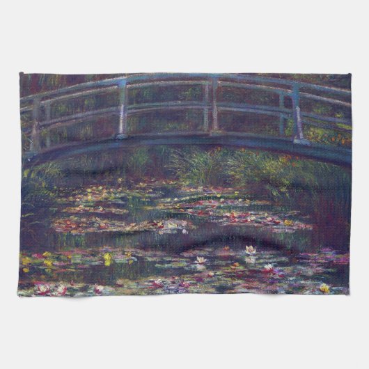 Brug over Waterlily Pond door Claude Monet Theedoek (Horizontaal)