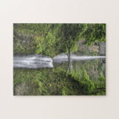 Brug over waterval landschap legpuzzel (Horizontaal)