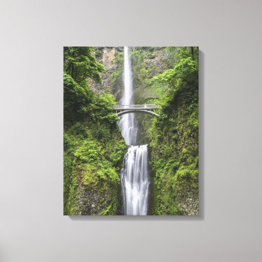 Brug over waterval Stunning Scenic View Foto Canvas Afdruk (Voorkant)