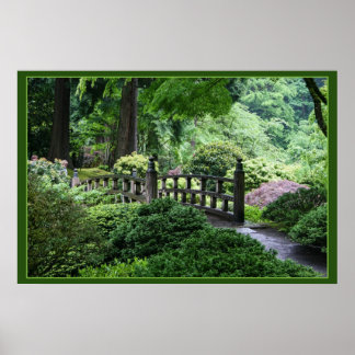 Brug - Portland Japanse tuin Poster