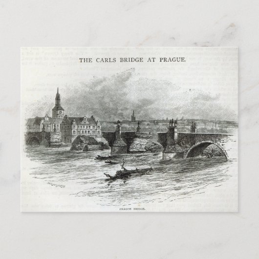 Brug Praag, vanaf 'vrijetijdsuur', 1891 Briefkaart (Voorkant)