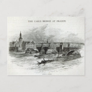 Brug Praag, vanaf 'vrijetijdsuur', 1891 Briefkaart
