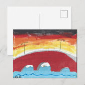 Brug 's nachts briefkaart (Voorkant / Achterkant)