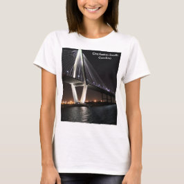 Brug 's nachts, Charleston SC, fotografie T-shirt