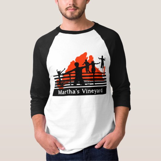 Brug springen - Woohoo! - Martha's Vineyard Raglan T-shirt (Voorkant)