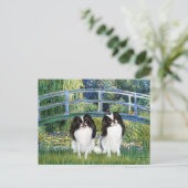 Brug - Twee Japanse Spaniels (2BW) Briefkaart (Staand voorkant)