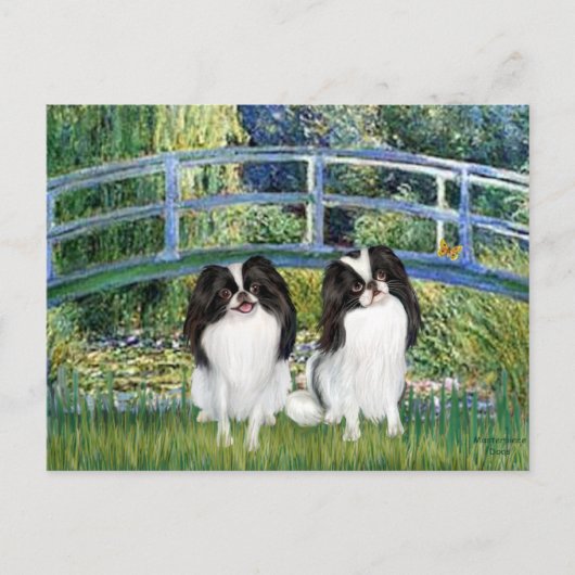 Brug - Twee Japanse Spaniels (2BW) Briefkaart (Voorkant)